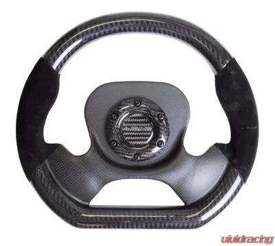 NRG Carbon Fiber Steering Wheel with Suede Accent 320mm 2-Tone Carbon - ST-X10CF-S