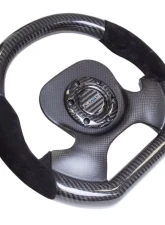 NRG Carbon Fiber Steering Wheel with Suede Accent 320mm 2-Tone Carbon                                     - ST-X10CF-S - Image 2