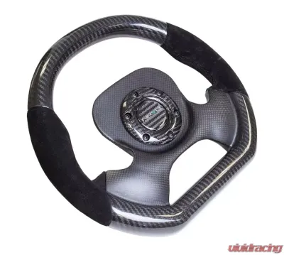NRG Carbon Fiber Steering Wheel with Suede Accent 320mm 2-Tone Carbon - ST-X10CF-S