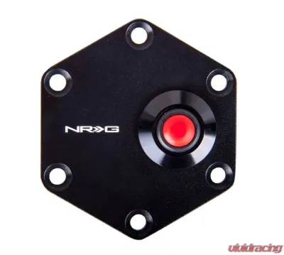 NRG Hexagonal Style Black Ring and Horn Button - STR-600BK