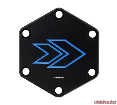 NRG Hexagonal Horn Delete Button Steering Wheel Cap Arrow Logo engraved Black - STR-620BK