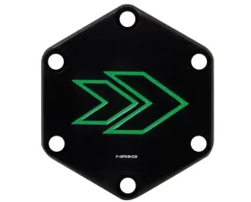 NRG Hexagonal Horn Delete Button Steering Wheel Cap Arrow Logo engraved Green
