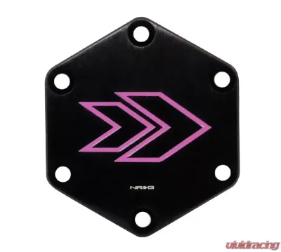 NRG Hexagonal Horn Delete Button Steering Wheel Cap Arrow Logo engraved Purple - STR-620PP