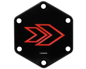 NRG Hexagonal Horn Delete Button Steering Wheel Cap Arrow Logo engraved Red