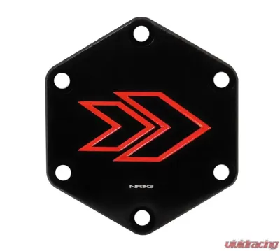 NRG Hexagonal Horn Delete Button Steering Wheel Cap Arrow Logo engraved Red - STR-620RD