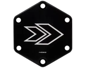 NRG Hexagonal Horn Delete Button Steering Wheel Cap Arrow Logo engraved White