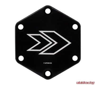 NRG Hexagonal Horn Delete Button Steering Wheel Cap Arrow Logo engraved White - STR-620WT