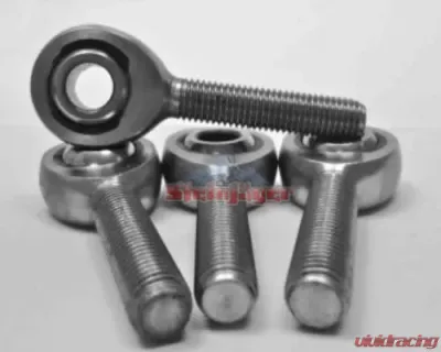 Steinjager 4 Pack MXML-16-12 Spherical Rod Ends Bearing Male 1 inch -12 LH x 0.75 inch Ball ID Slotted Nylon Bearing Race Bright Chrome Plated Finish - J0014571