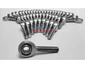 Steinjager 50 Pack MXML-10-8 Spherical Rod Ends Bearing Male 0.625-18 LH x 0.5 Ball ID Slotted Nylon Bearing Race Bright Chrome Plated Finish