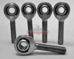 Steinjager 5 Pack SJ-MXML-6S Steinj ger 0.375 x 24 LH x 0.375 Bore Studded 4130 Chrome Moly Spherical Rod Ends Bearing Bright Chrome Finish