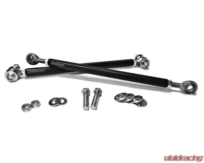 Steinjager Without Drop Clevises Sway Bar End Links M12 x 1.75 363mm Long Steel Housing, PTFE Race Heims Powder Coated Steel Tubes - J0013823