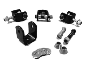 Steinjager Drop Clevis Kits (Without End Links) Sway Bar End Links 5/8 Bore Clevises are Black Powdercoated Includes Misalignment Spacers Includes 4 Clevises