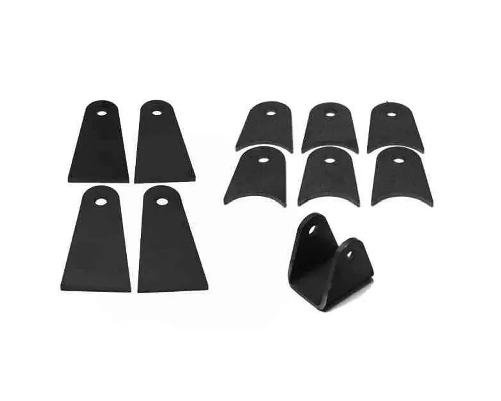 Steinjager Tabs and Clevises, Weld On 4 Link Tab and Clevis Kits 0.500 Bore 3.00 Axle Diameter 6 Axle Tabs 3.50 Inches Long 4 Flat Tabs 4.00 Inches Long 1 Clevis with 3.00 Inch Jaw - J0004684