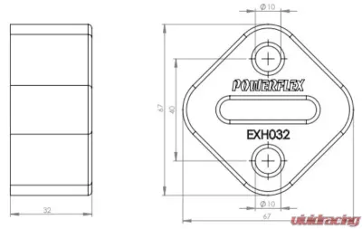 Powerflex Cubic Universal Exhaust Mount - EXH032