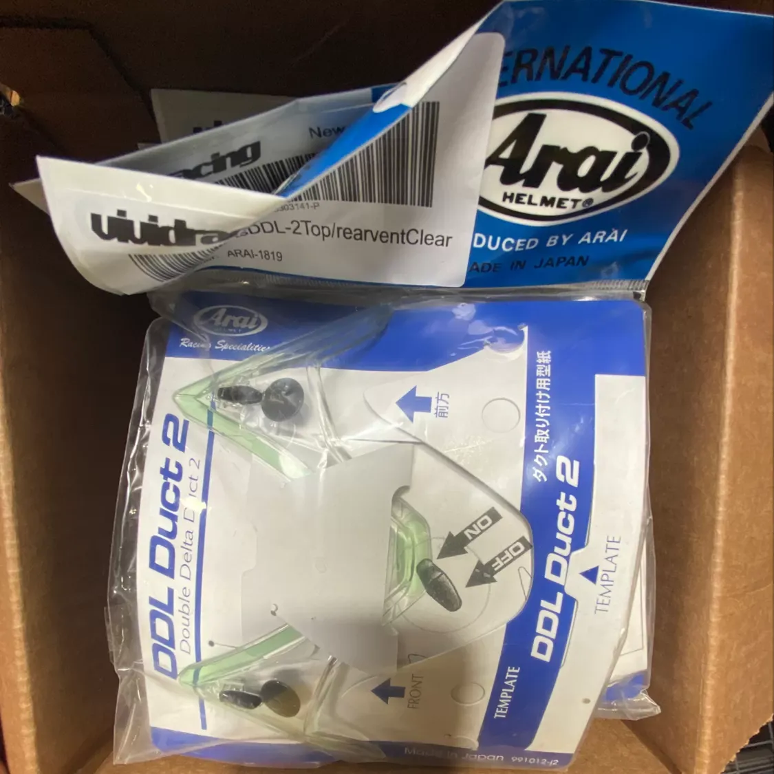 Arai DDL Clear Duct 2 Vent for Signet-GTR and XD series Helmets CLEARANCE - Arai-1819