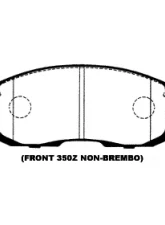 Project Mu Type HC+ Front Brake Pads Infiniti G35 non-Brembo 02-05                                     - PHF240 - Image 3