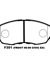 Project Mu NS Front Brake Pad Honda Civic EX/Si 96-09                                     - PSF301 - Image 3