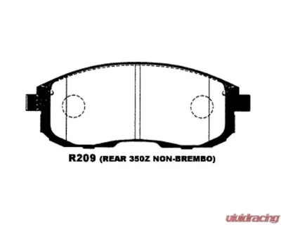 Projuct Mu Type HC+ Rear Brake Pads Infiniti G37 non-Akebono Caliper 07-13 - PHR209