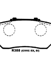 Project Mu Type HC+ Rear Brake Pad Acura Integra 94-01                                     - PHR388 - Image 3