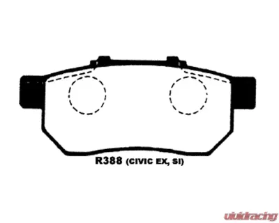 Project Mu Type HC+ Rear Brake Pad Acura Integra 94-01 - PHR388