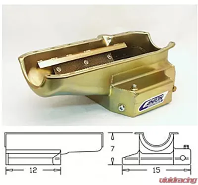 Canton Racing SBC 12-Inch Long Sump CT PAN RH Dipstick - 11-120M