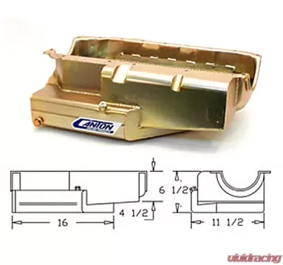 Canton Racing SBC Shallow Open Chassis CT Pro Power Pan - 11-196