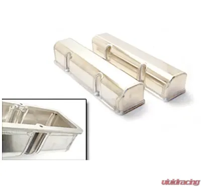 Canton Racing SBC Fabbed Aluminum Valve Covers - Laser Cut Rail - 66-200