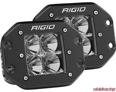 RIGID Industries Flood Flush Mount Black Pair D-Series Pro - 212113