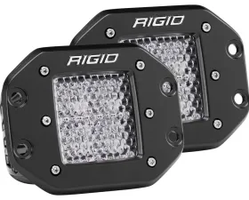 RIGID Industries Diffused Flush Mount Black Pair D-Series Pro