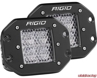 RIGID Industries Diffused Flush Mount Black Pair D-Series Pro - 212513