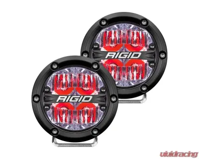 RIGID Industries 360-Series 4 Inch Led Off-Road Drive Beam Red Backlight Pair - 36116