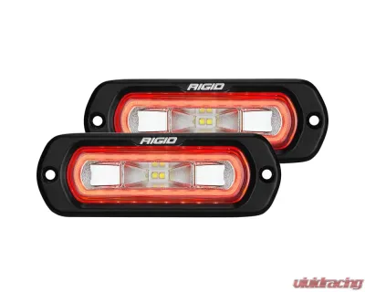 RIGID Industries SR-L Series Off-Road Spreader Pod 3 Wire Flush Mount With Amber Halo Pair - 53223