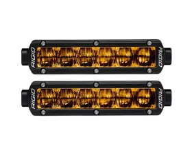 RIGID Industries SAE J583 Compliant Selective Yellow Fog Light Pair Sr-Series Pro 6 Inch Street Legal Surface Mount