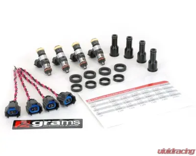 Grams Performance 1600cc Fuel Injector Kit 11mm Top Adapter Acura Integra | Honda Accord | Civic Coupe | Civic Hatchback | Civic Sedan | del Sol | Prelude | S2000 1990-2009 - G2-1600-0500