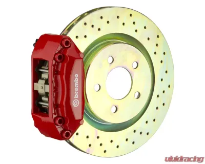 Brembo GT Front Big Brake Kit 330x28 1-Piece 4-Piston Drilled Rotors Mazda Mazda3 2005-2013 - 1A4.6004A2