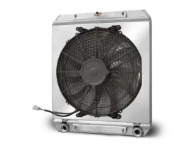 AFCO Aluminum Radiator with Fan Shroud Dragster/Roadster Double Pass 3/4 FNPT Inlet 3/4 FNPT Outlet