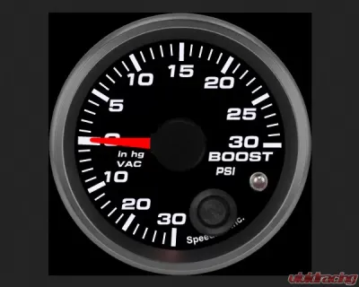 SpeedHut Boost/Vac Gauge 30inhg-0-30psi with Warning - GR-BOOST-04