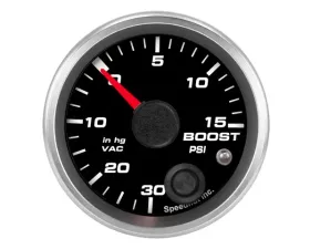 SpeedHut Boost/Vac Gauge 30inhg-0-15psi with Warning