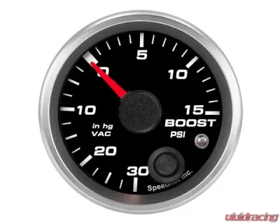SpeedHut Boost/Vac Gauge 30inhg-0-15psi with Warning - GR-BOOST-07