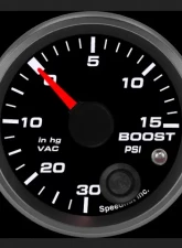 SpeedHut Boost/Vac Gauge 30inhg-0-15psi with Warning                                     - GR-BOOST-07 - Image 2