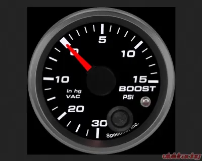 SpeedHut Boost/Vac Gauge 30inhg-0-15psi with Warning - GR-BOOST-07