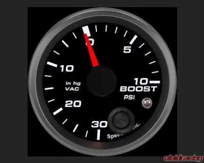 SpeedHut Boost/Vac Gauge 30inhg-0-10psi with Warning - GR-BOOST-08