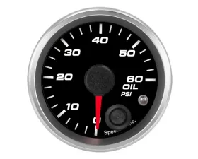 SpeedHut Oil Pressure Gauge 0-60psi with Warning