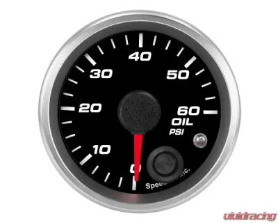 SpeedHut Oil Pressure Gauge 0-60psi with Warning - GR-OIL-03