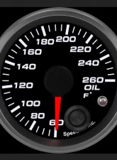 SpeedHut Oil Temp Gauge 60-260F with Warning                                     - GR-OILT-03 - Image 2