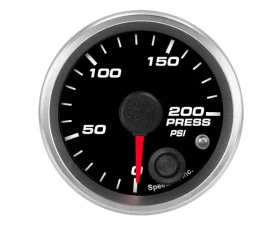 SpeedHut Pressure Gauge 0-200psi with Warning