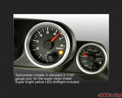 SpeedHut Tachometer Gauge 12K RPM Mini Shift-light - GR2-TACH-05