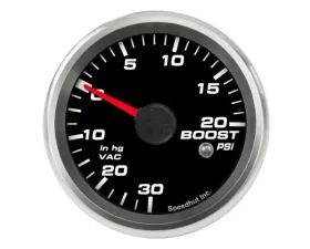 SpeedHut Boost/Vac Gauge 30inhg-0-20psi with Warning