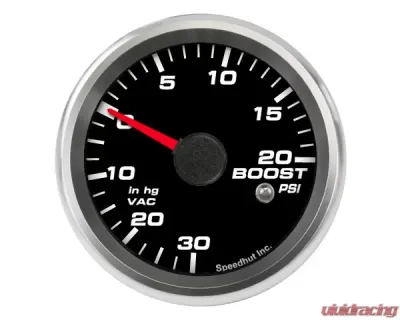 SpeedHut Boost/Vac Gauge 30inhg-0-20psi with Warning - GR258-BOOST-01