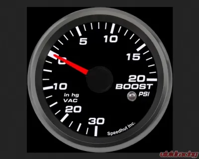 SpeedHut Boost/Vac Gauge 30inhg-0-20psi with Warning - GR258-BOOST-01